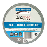 Multi Purpose Cloth Tape Silver 48mm x 25m 1 (Roll)