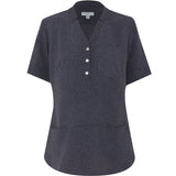 NNT Silvi Spot Print Short Sleeve Tunic CAT9XP - Navy (Size: 6)