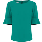 NNT French Georgette Fluted Sleeve Top CATU5T - COBALT (CO) (Size: 16)
