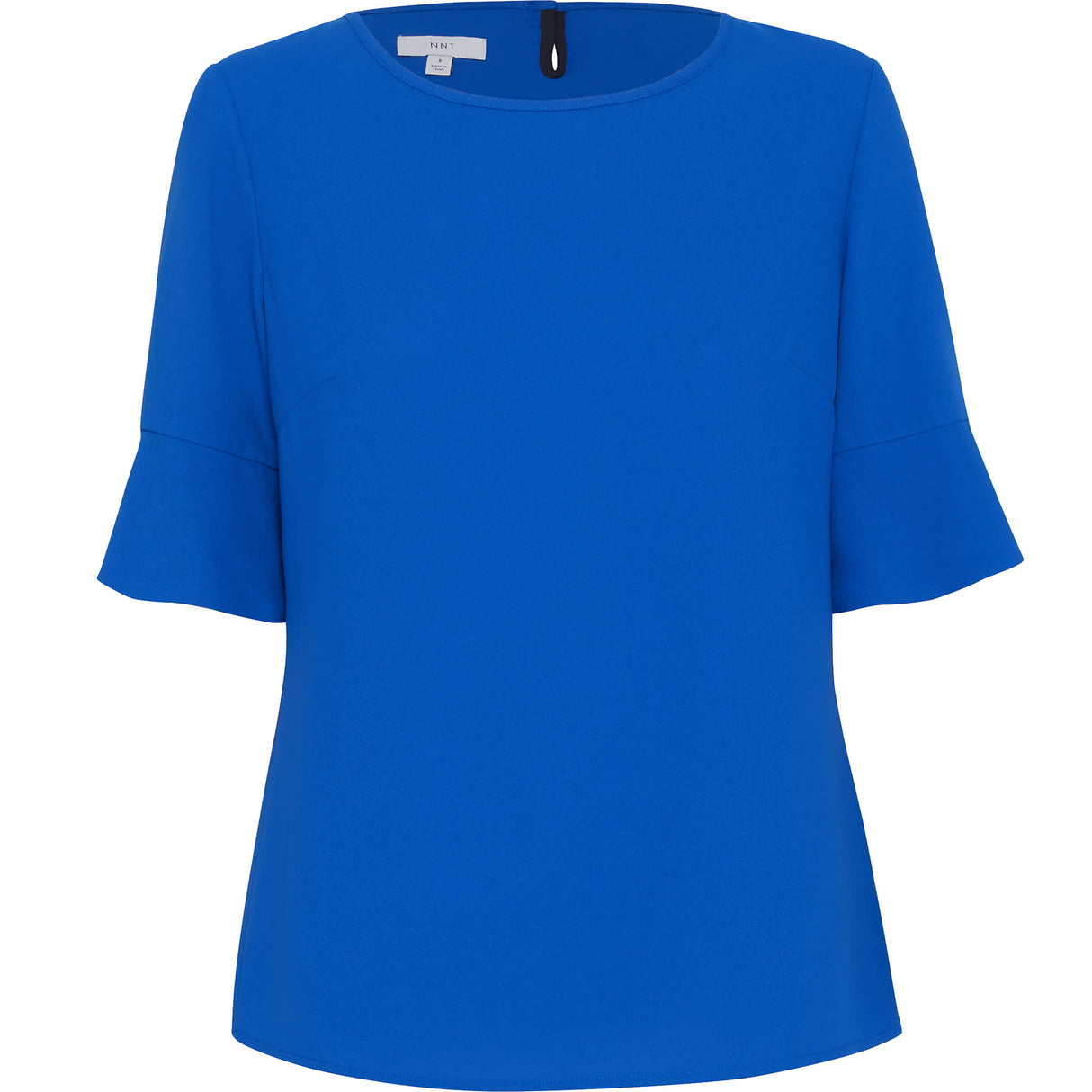 NNT French Georgette Fluted Sleeve Top CATU5T - COBALT (CO) (Size: 18)
