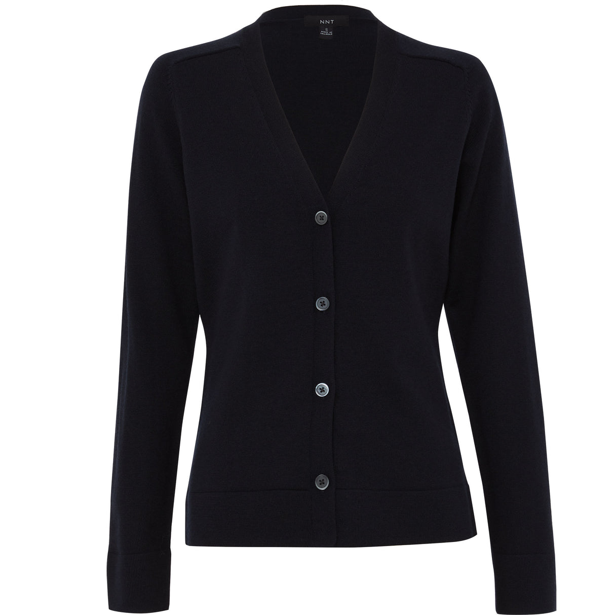 NNT Merino Wool V-Neck Cardigan CAT518 - Dark Navy (Size: L)