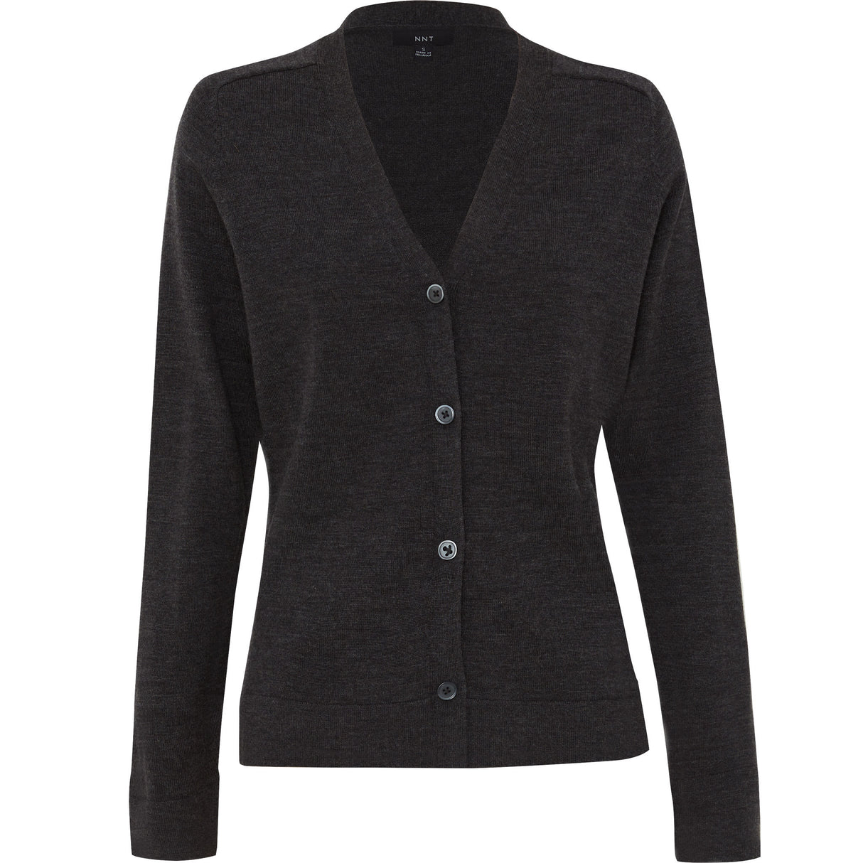 NNT Merino Wool V-Neck Cardigan CAT518 - Charcoal (Size: 6XL)