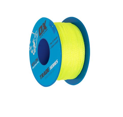 OX Trade Nylon Builders Line No.12 Gauge Lime 50m