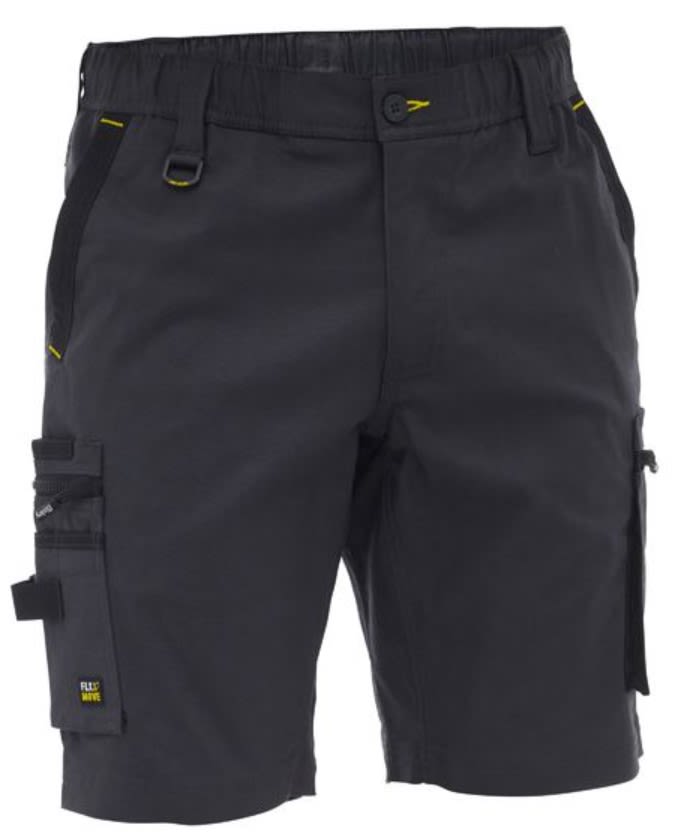 Bisley, FLX & Move Elastic Waist Short, BSHC1338 - Charcoal (Size: 77)