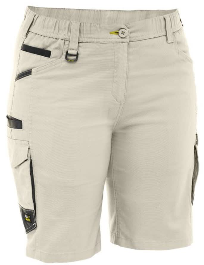 Bisley, FLX & Move Women's Elastic Waist Short - Stone (Size: 06)