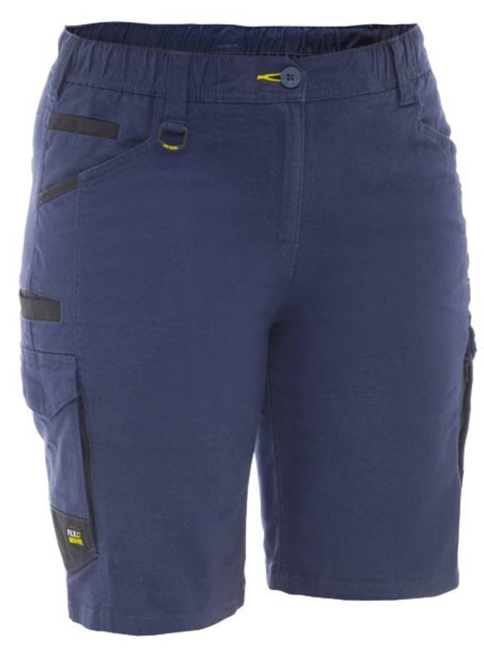 Bisley, FLX & Move Women's Elastic Waist Short - Navy (Size: 14)