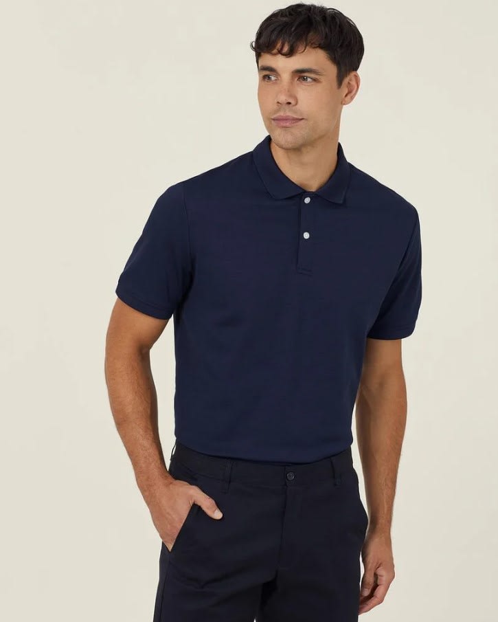 NNT, Men's Anti-bacterial Polyface Polo, CATJ2M - Navy (Size: 4XL)