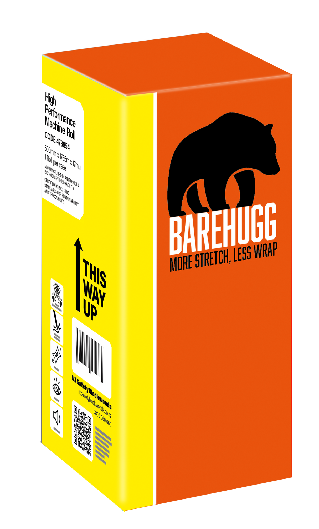 BAREHUGG, Stretch Wrap Machine High Performance 500MMX1765MX17MU (Roll)