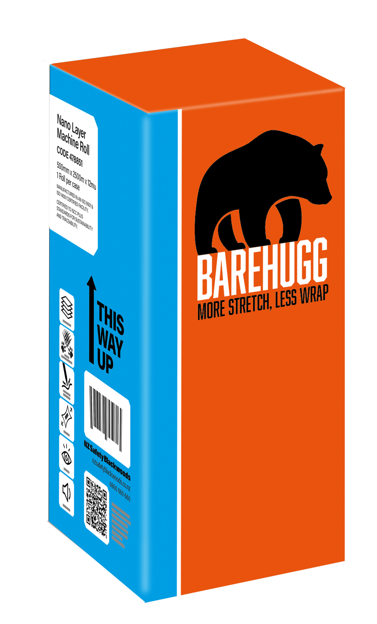 BAREHUGG, Stretch Wrap Machine Nano 500MMX2500MX12MU (Roll)