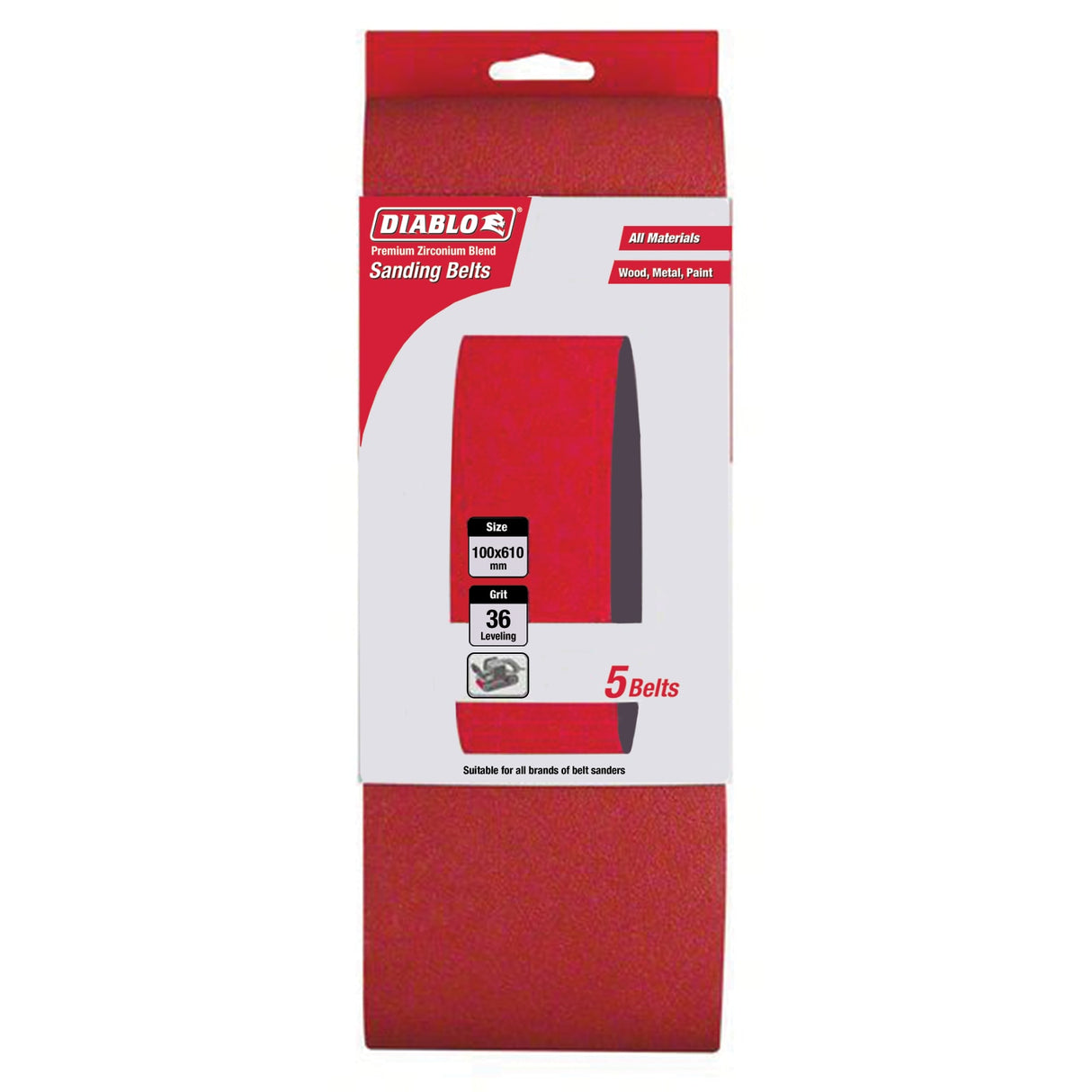 Diablo Sanding Belt 100mm x 610mm 36G Pack of 5