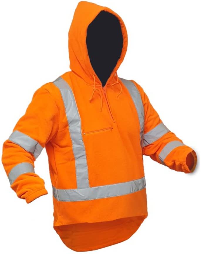 Caution, TTMC X-Back 1/2 Zip Hoodie (Each) - Fluro Orange - S