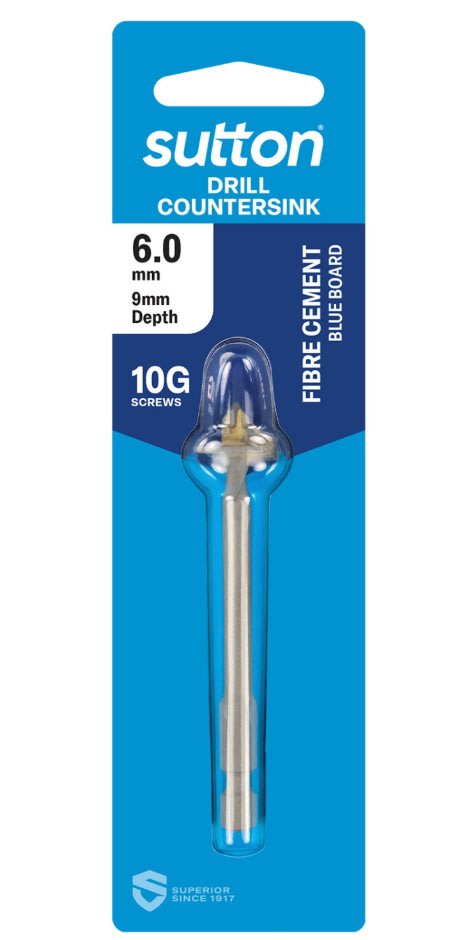DRILL TCT & COUNTERSINK TCT HEX SHANK 6.0MM 9MM DE (Each)