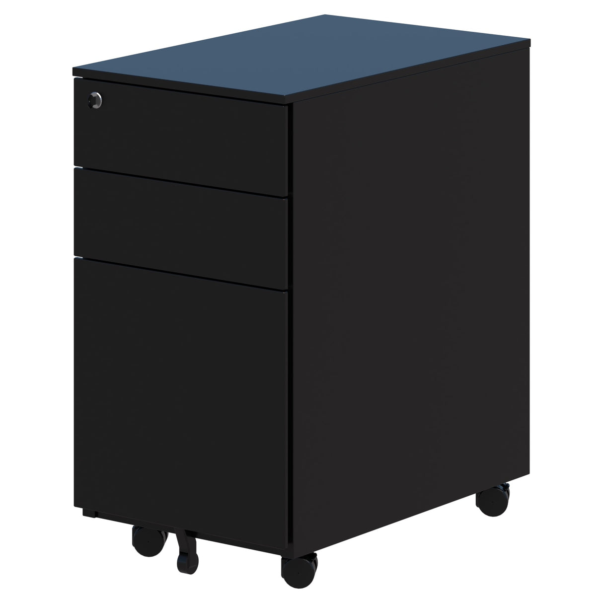 Cube Slim Mobile Pedestal Black (Quickship) (Each)