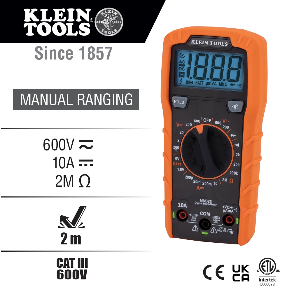 Klein Tools Digital Multimeter Manual Ranging (Each)