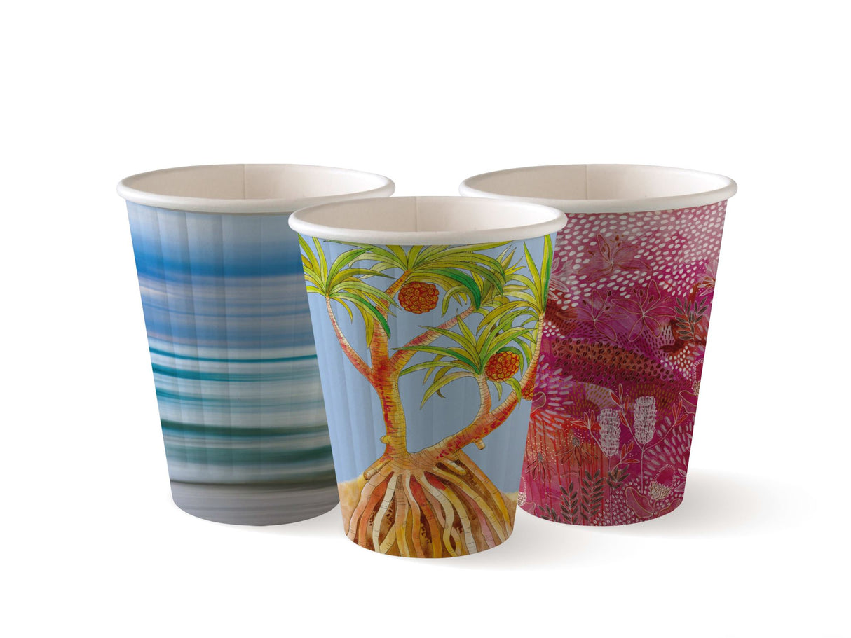 BioPak 80mm Art Series Aqueous Double Wall BioCup 8oz/255ml 50 (Pack)