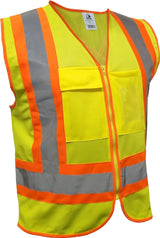 Caution D/N Contrast Safety Vest - Fluro Yel/Or - 10L