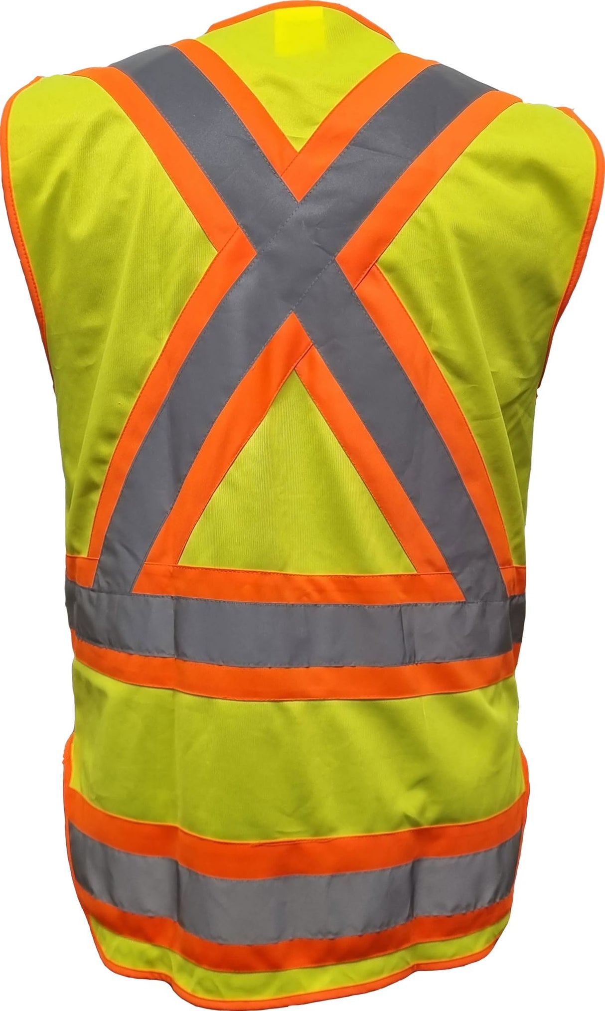 Caution D/N Contrast Safety Vest - Fluro Yel/Or - XS