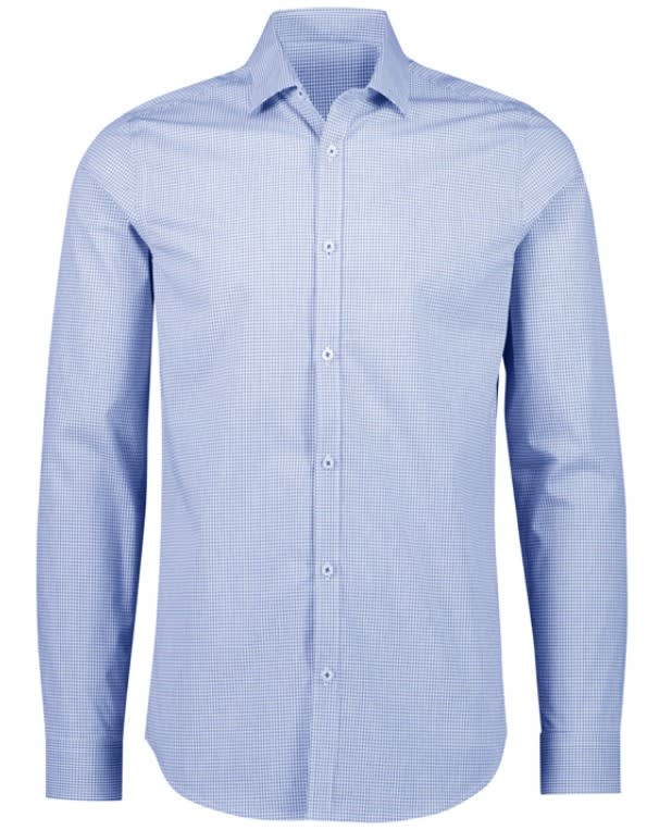 Mens Bristol Tailored Long Sleeve Shirt, S339ML - White/Navy - S