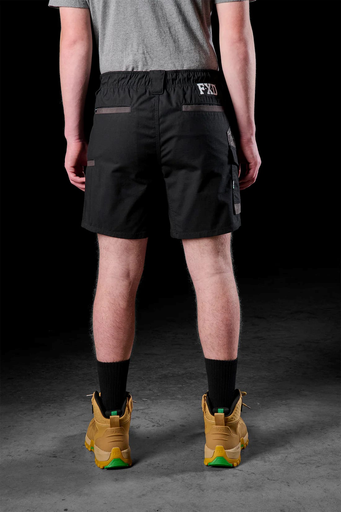 FXD Elastic Waist Utility Shorts, WS-7 - Black - 42