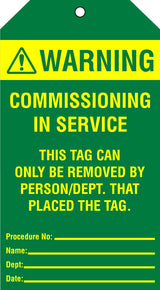 Accident Prevention Tags Commissioning In Service 25 (Packet)