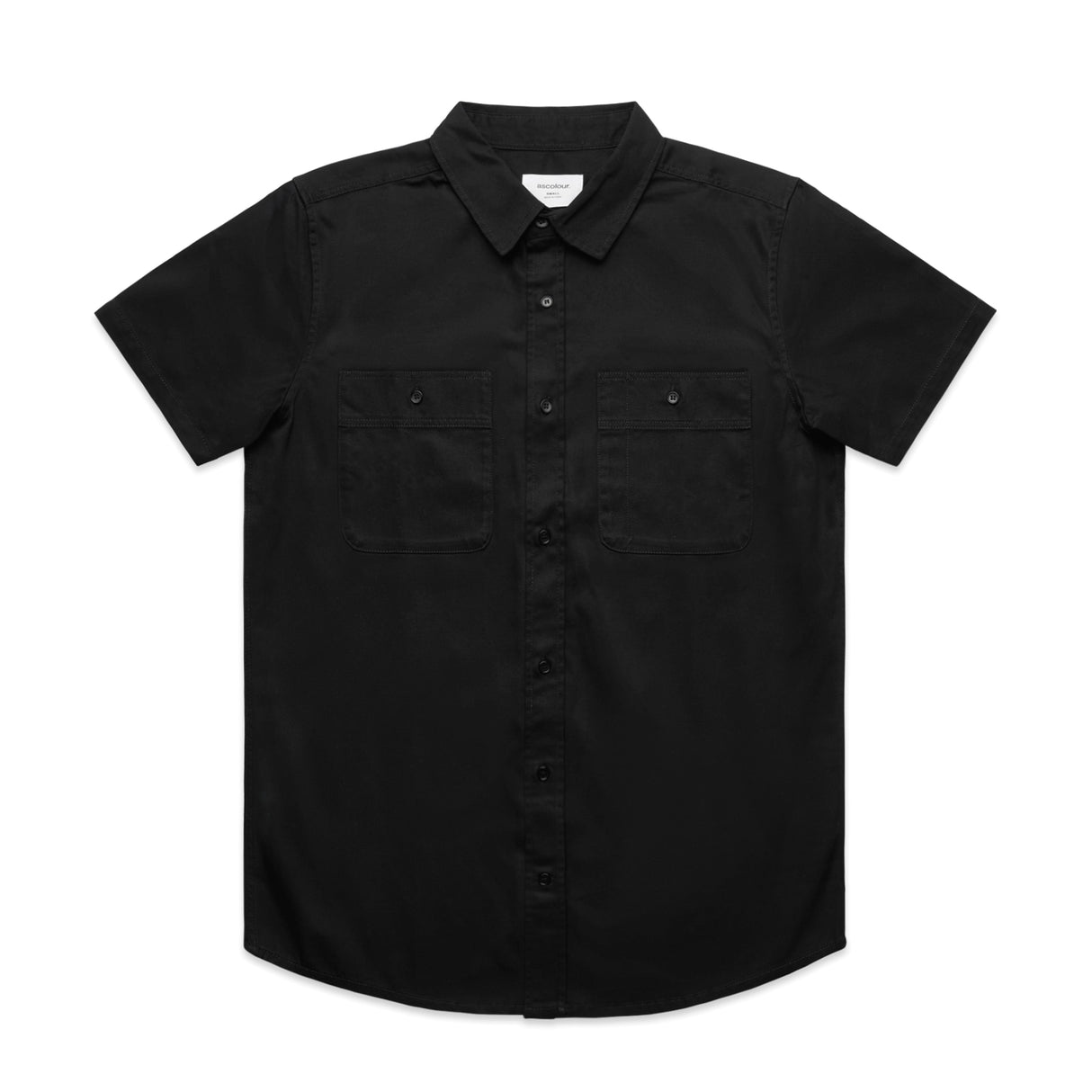 As Colour, Short Sleeve Work Shirt 5421 - Black - S