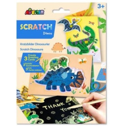 Avenir Scratch Dino Greeting Cards