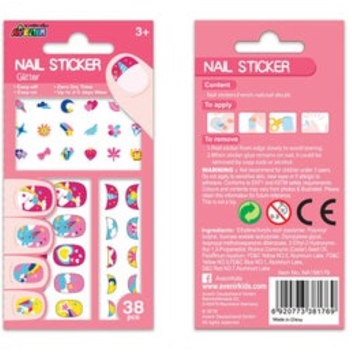 Avenir Nail Stickers Glitter Pink
