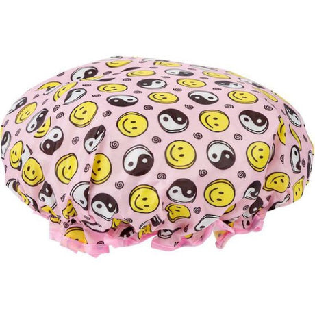 Stylish Cala Shower Cap in Yin & Yang design, waterproof EVA material for protecting hair during showers.