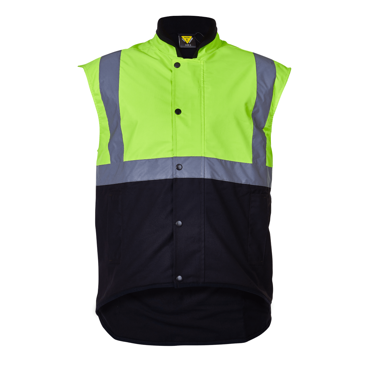 Caution Day/Night Oilskin Vest, PCO1340 (Each) - Flu Yel/Brwn - 5XL