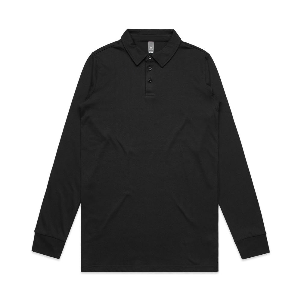 AS Colour, Chad Long Sleeve Polo 5404 - Black - 2XL