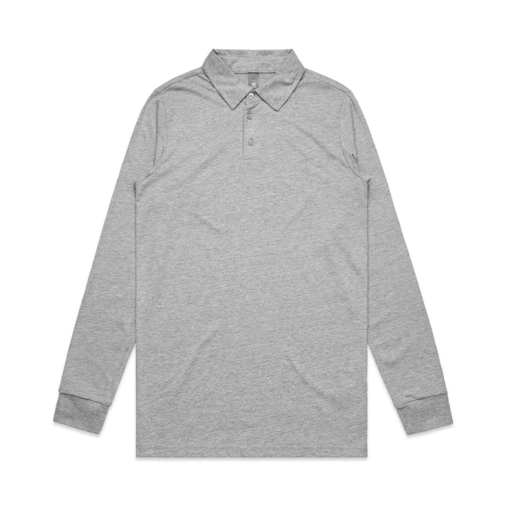 AS Colour, Chad Long Sleeve Polo 5404 - Grey Marle - M
