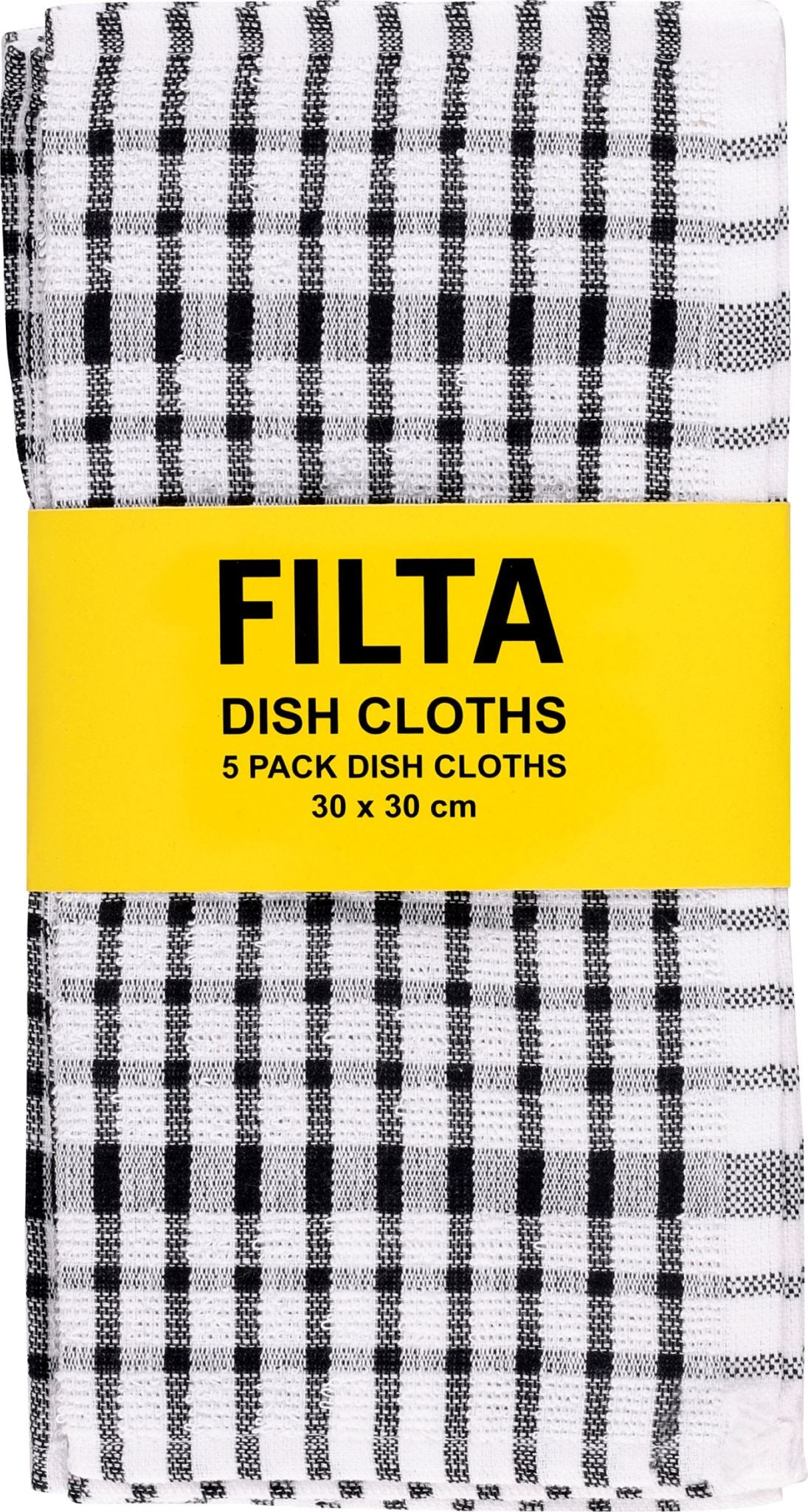 Filta Dish Cloth Black 30x30cm Pack of 5 (Pack)