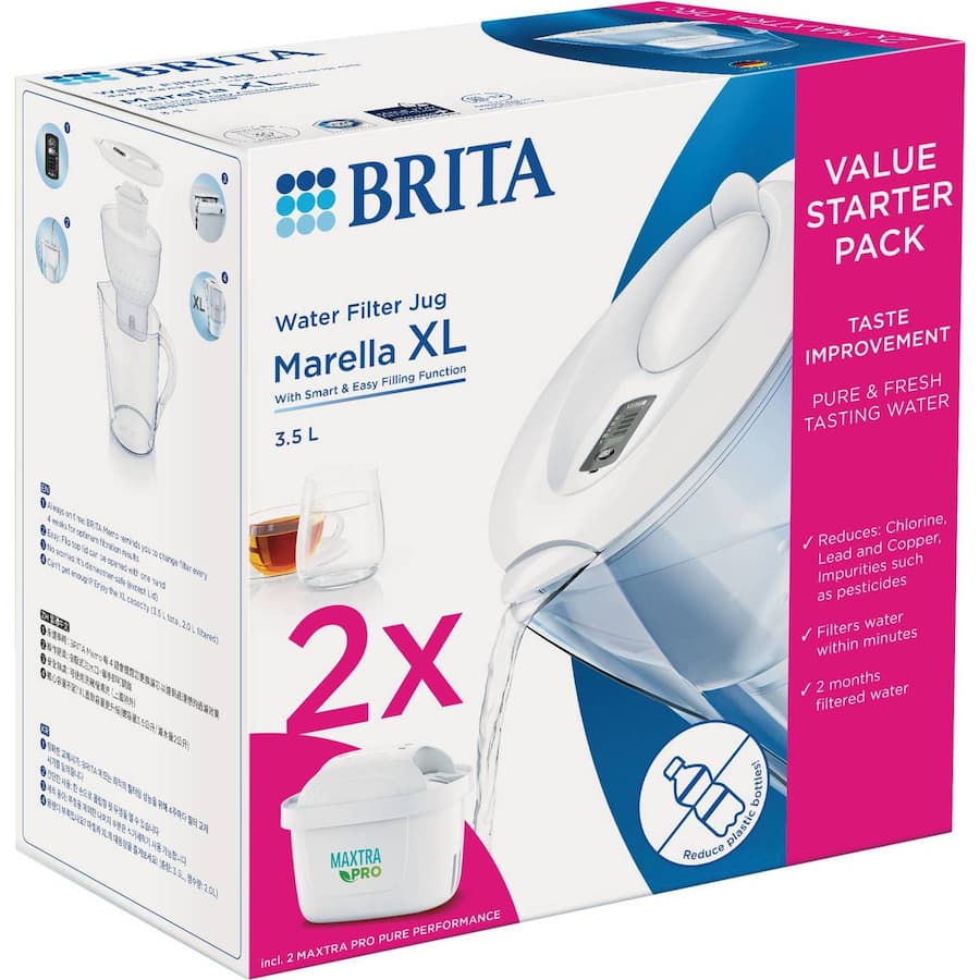 Brita Marella Water Filter Starter Pack Xl White