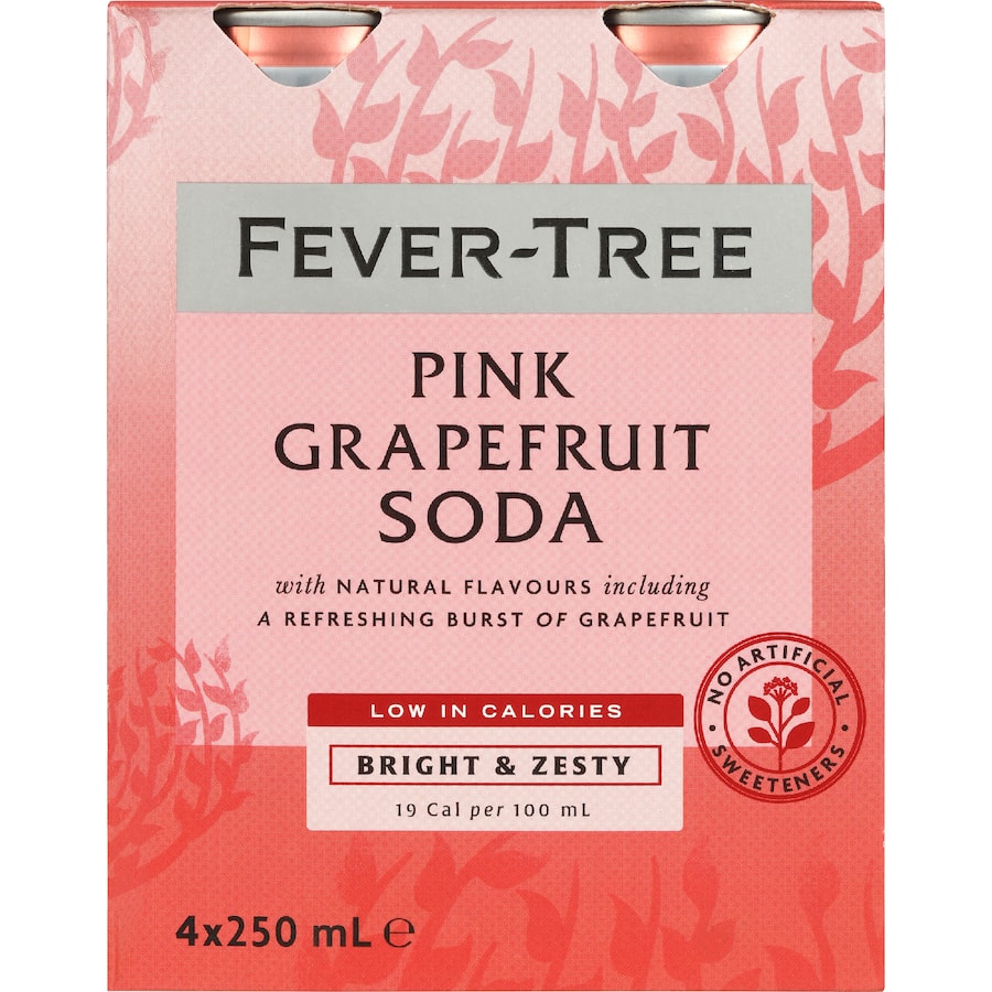 Fever Tree Soda Pink Grapefruit 250ml cans 4pack