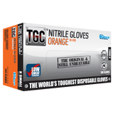 TGC Hi - Vis Orange Nitrile Disposable Gloves (XS) - XS - Each - Box of 100