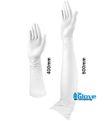 TGC Xtra Long Nitrile Gloves Powder Free Grey 400mm, 2XL (Pack of 40)