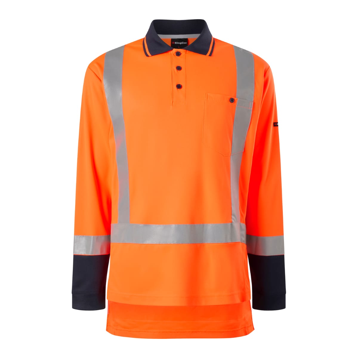 KingGee, X-Back TTMC Polo, K54041 (Each) - Orange/Navy
