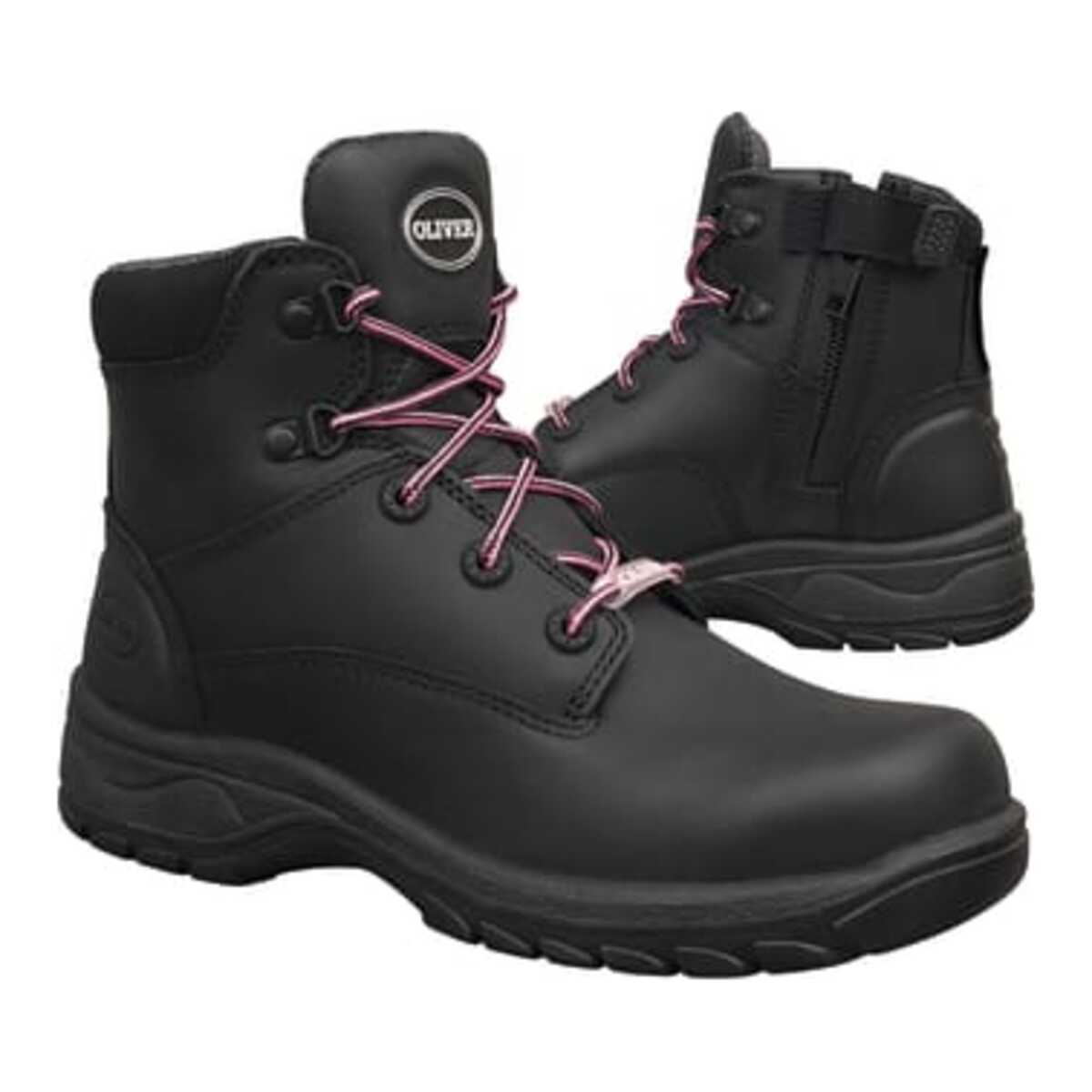 Oliver 49-445Z Zip Sided Women's Safety Boots - Black - 42