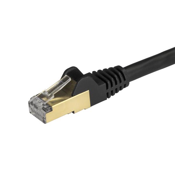 1.5m CAT6a Ethernet Cable - Black Snagless RJ45 Shielded Patch Cord, 10Gbps Speed