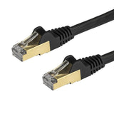 1.5m CAT6a Ethernet Cable - Black Snagless RJ45 Shielded Patch Cord, 10Gbps Speed