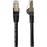 High-Speed 1m Cat6a Ethernet Cable - Shielded STP, 10Gbps, Black for Gaming & Streaming