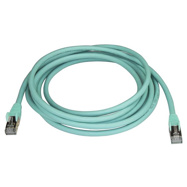 Premium 3m Cat6a Ethernet Cable - Shielded STP - 10ft Aqua - 10Gbps High-Speed Networking