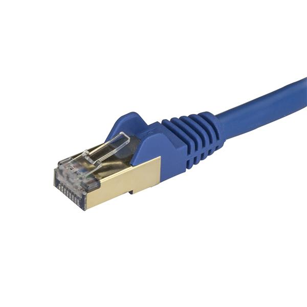 High-Speed Cat6a 10Gb Ethernet Cable - Shielded STP, 2m, Blue, Ideal for Patch Connections