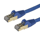 High-Speed Cat6a 10Gb Ethernet Cable - Shielded STP, 2m, Blue, Ideal for Patch Connections