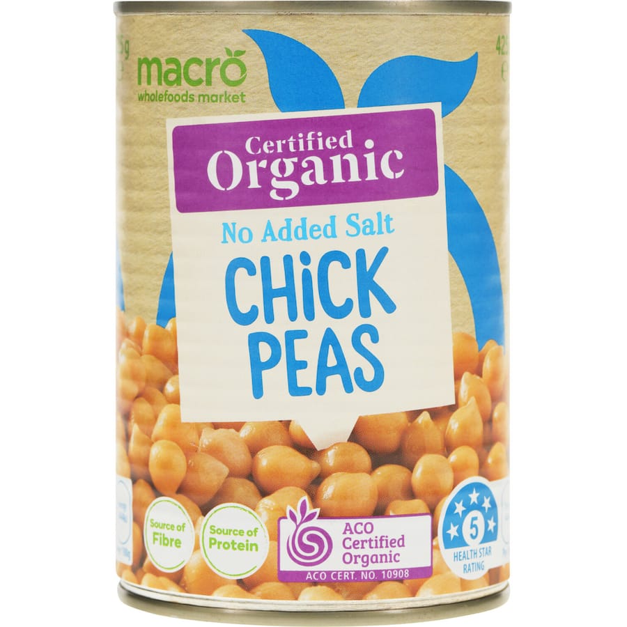 Macro Organic Chickpeas No Added Salt Can 425g