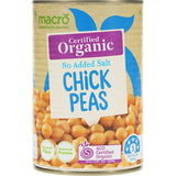 Macro Organic Chickpeas No Added Salt Can 425g
