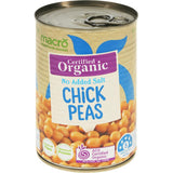 Macro Organic Chickpeas No Added Salt Can 425g