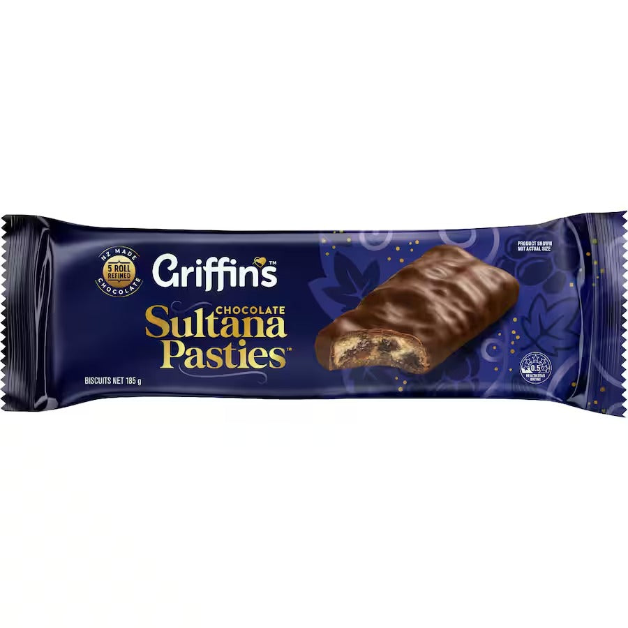 Griffins Pasties Chocolate Biscuits Sultana Pkt 185g