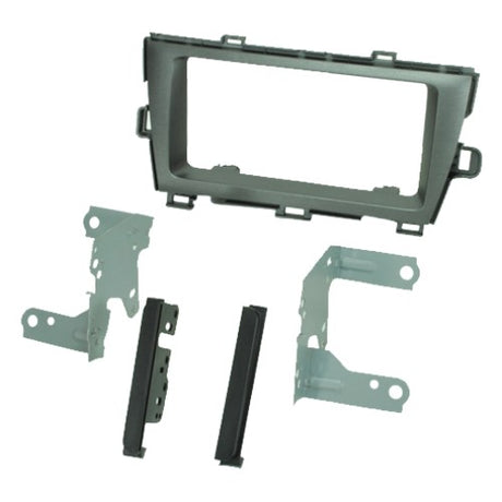 AERPRO Facia Double Din for Toyota Prius, enabling aftermarket stereo integration with a stylish silver finish.