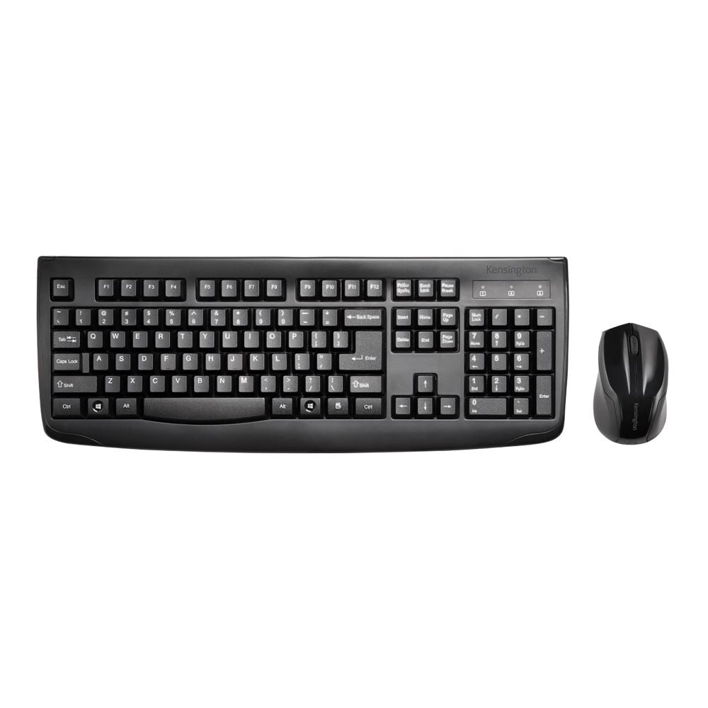 Kensington Pro Fit Wireless Keyboard and Mouse Set with spill-proof protection and ergonomic design for productivity and comfort.